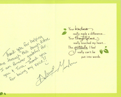 Thank you card for a client of the firm